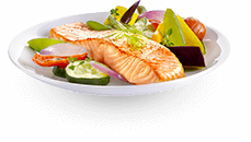 Actifry plate: vegetables and salmon recipe